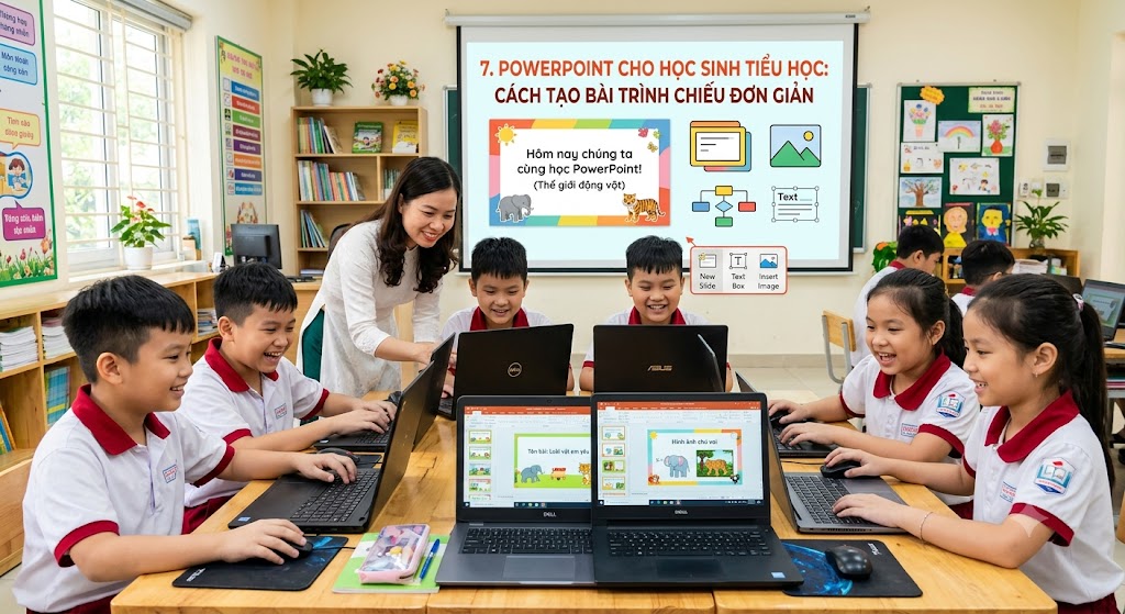 PowerPoint Cho Học Sinh Tiểu Học: Bí Kíp Tạo Bài Trình Chiếu Đầu Đời Cho "Diễn Giả Nhí"