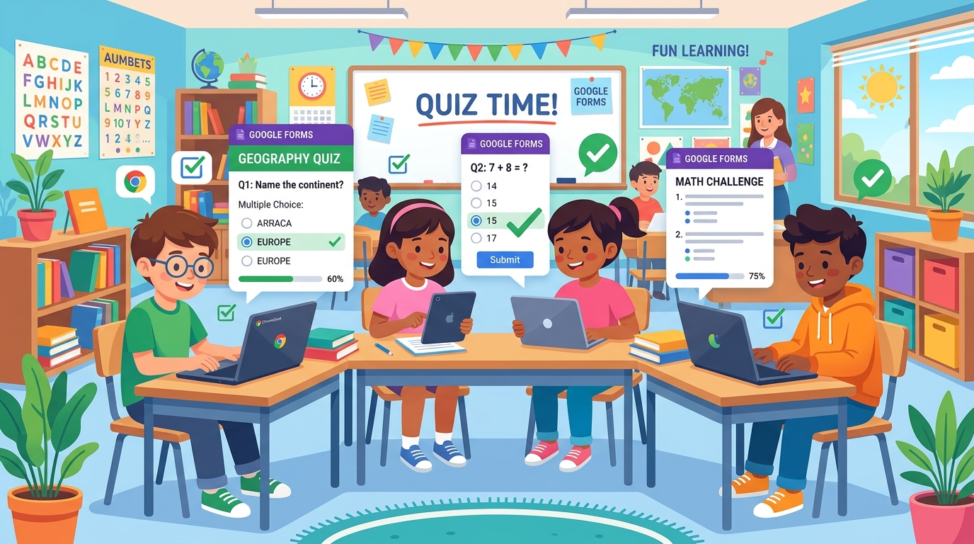 Ứng dụng Google Form vào việc kiểm tra cho học sinh tiểu học